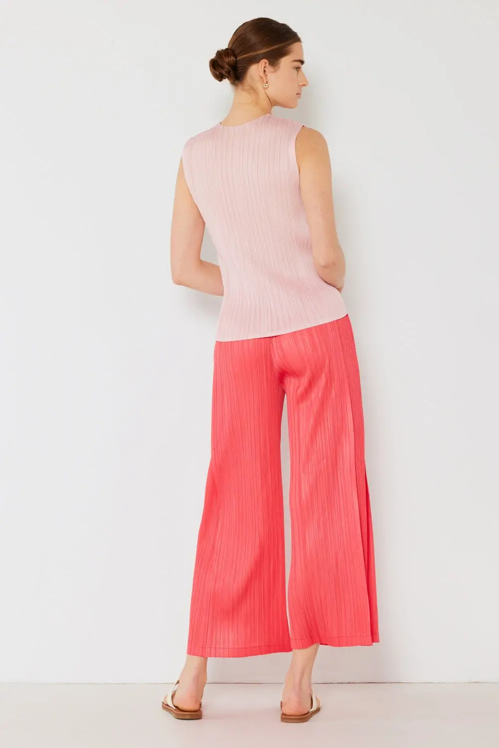 Marina West Swim - Pleated Wide-Leg Pants with Side Pleat Detail - Pfresh