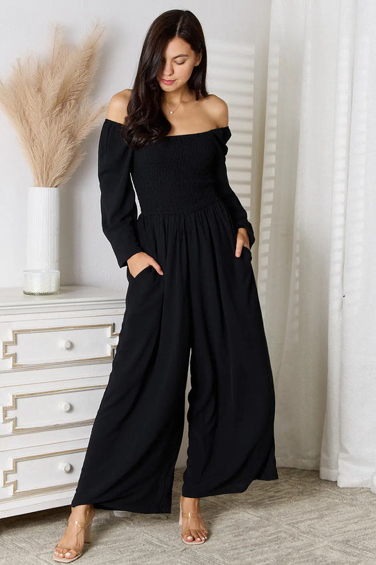 Double Take - Square Neck Jumpsuit with Pockets - Pfresh