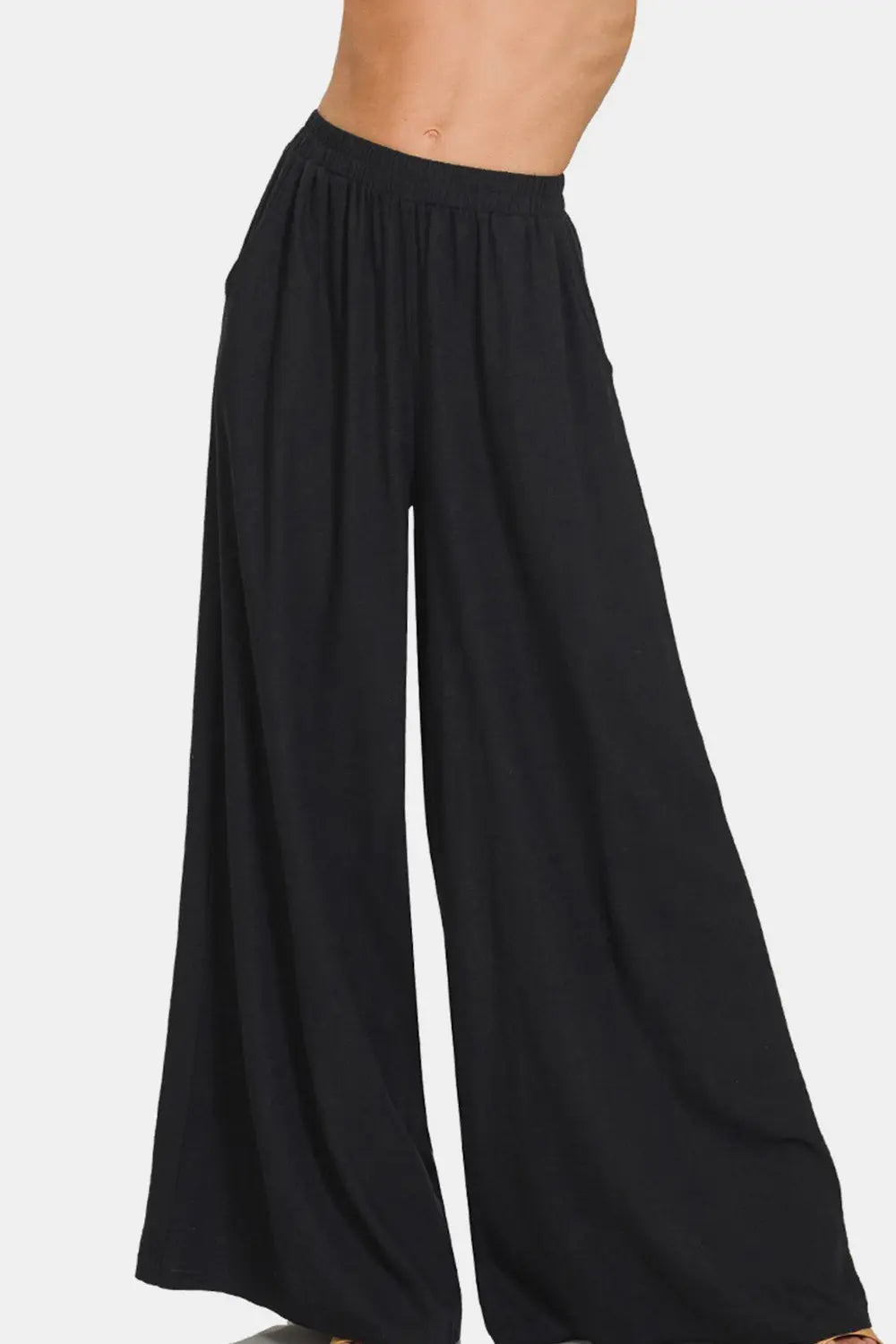 Zenana - Pleated Linen Blend - Wide Leg Pants - Pfresh