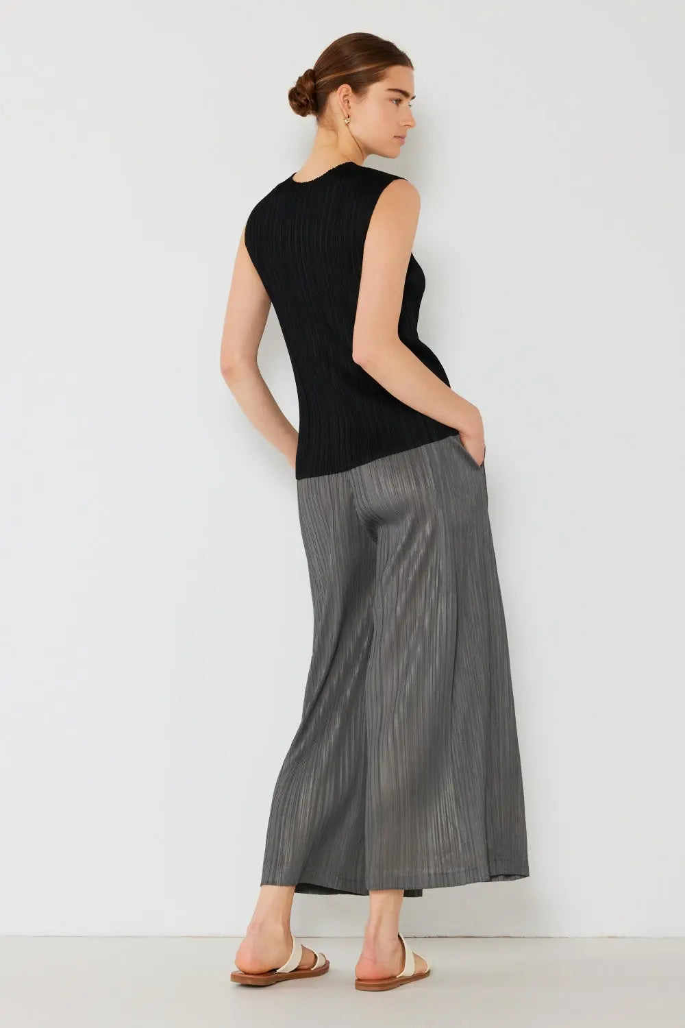 Marina West Swim - Pleated Wide-Leg Pants with Side Pleat Detail - Pfresh