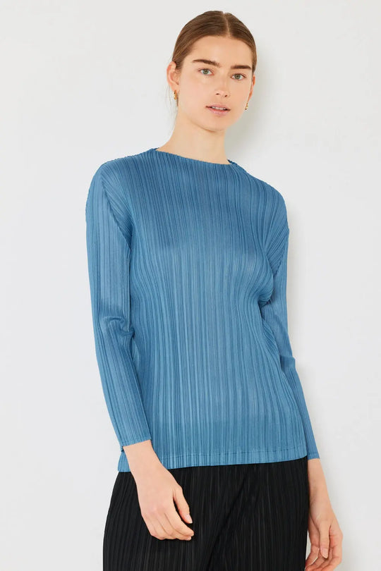 Marina West Swim - Pleated Long Sleeve - Boatneck Top - Pfresh