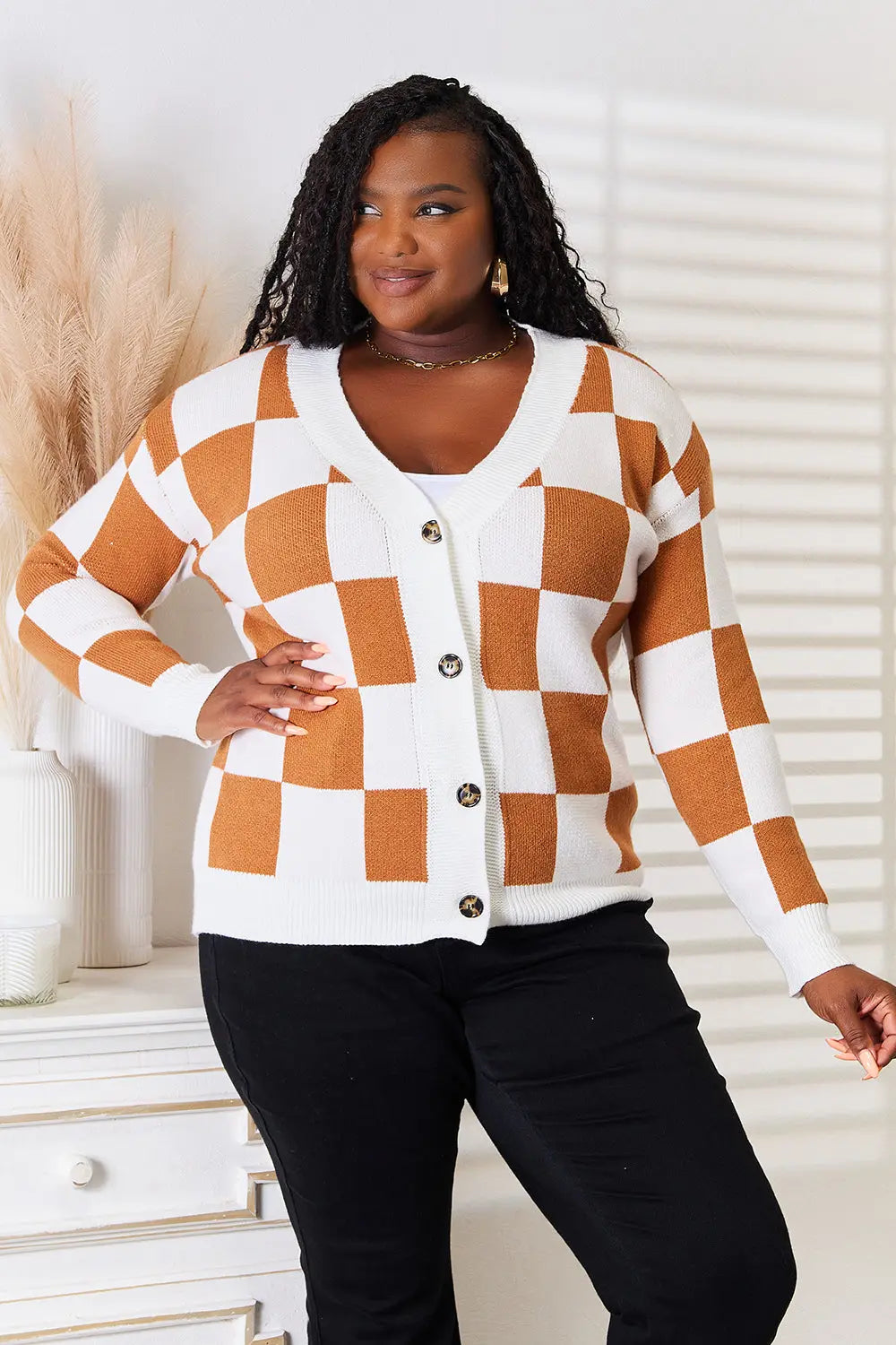 Checker Pattern Sweater - Pfresh