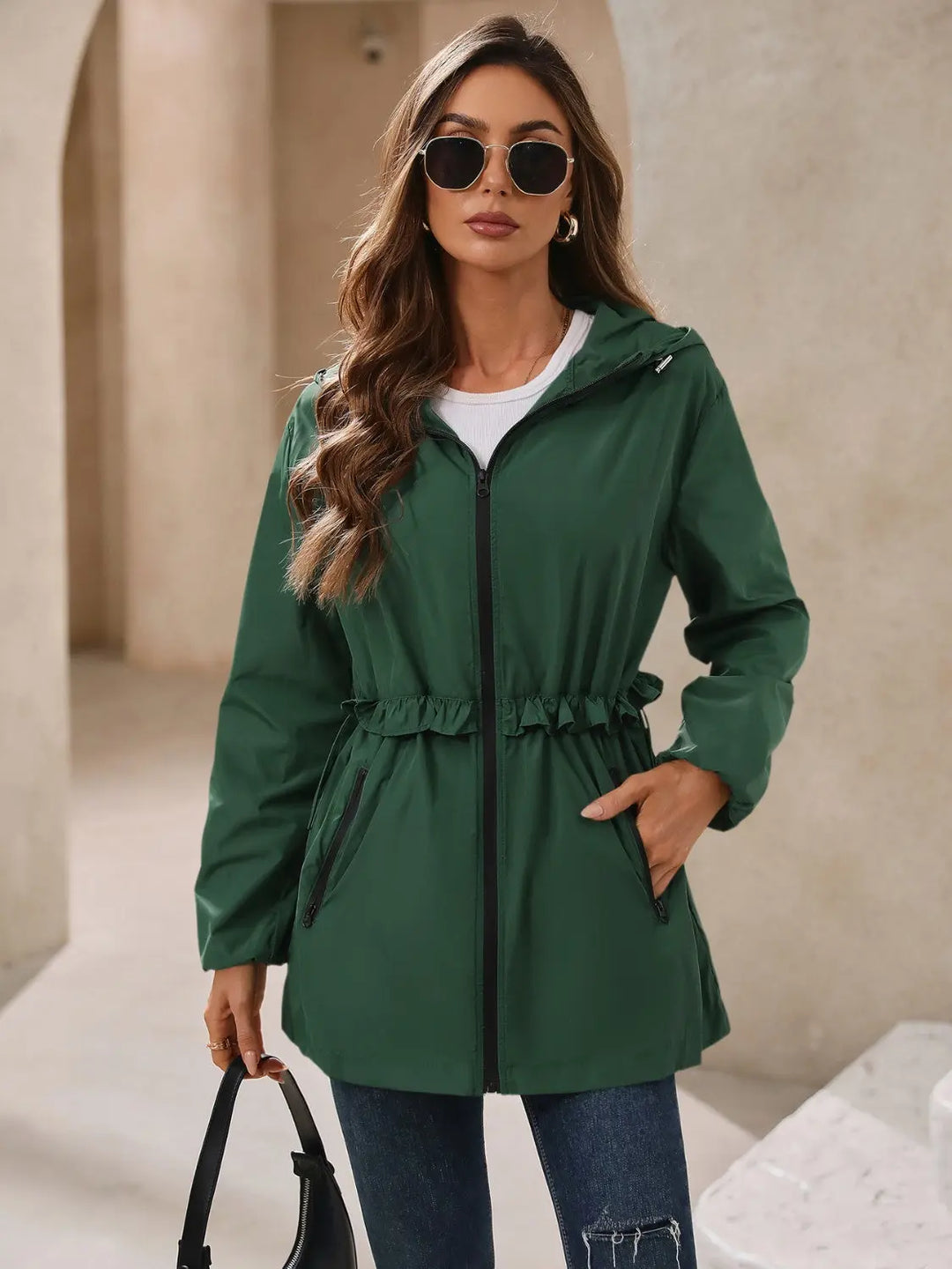 Ivy Lane - Outdoor Waterproof - Long Sleeve Hooded Windbreaker - Pfresh