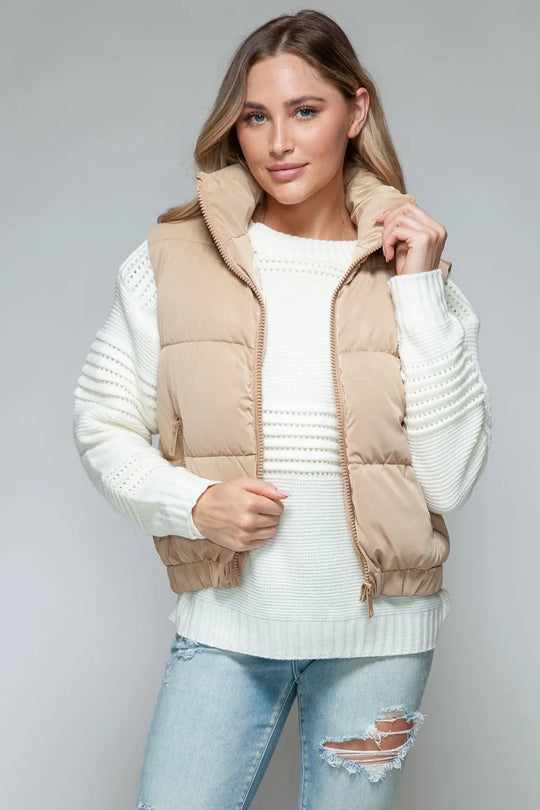 Fine Fur Lined Quilted Vest Trendsi