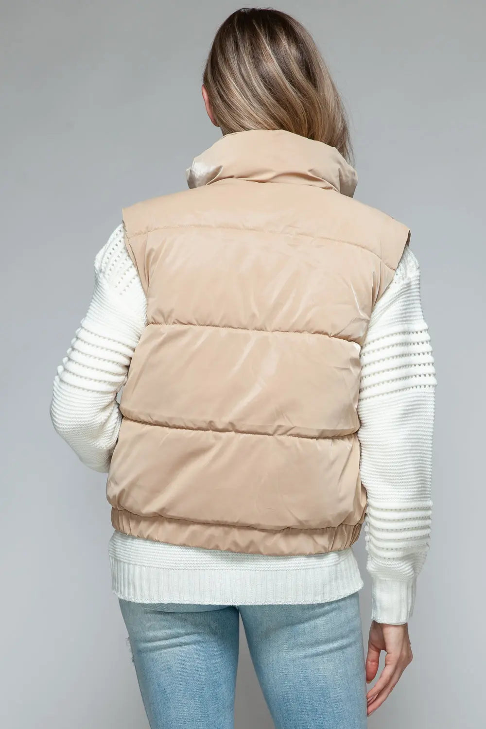 Fine Fur Lined Quilted Vest Trendsi