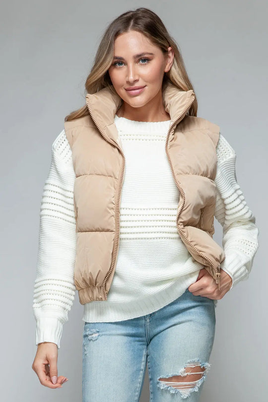 Fine Fur Lined Quilted Vest Trendsi