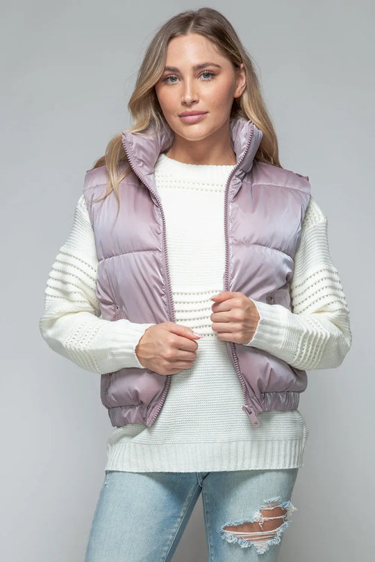 Fine Fur Lined Quilted Vest Trendsi