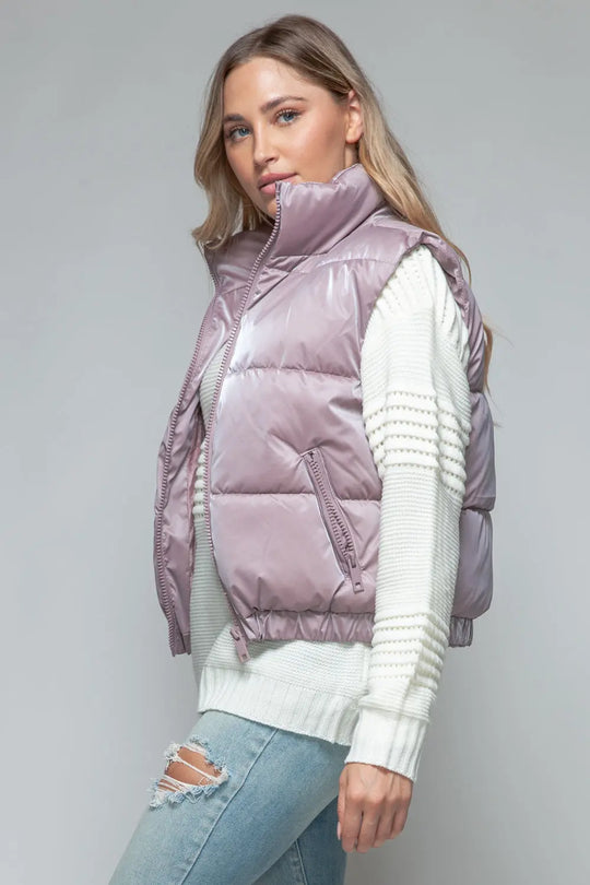 Fine Fur Lined Quilted Vest Trendsi