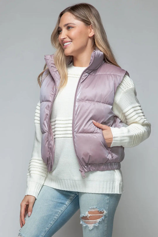 Fine Fur Lined Quilted Vest Trendsi