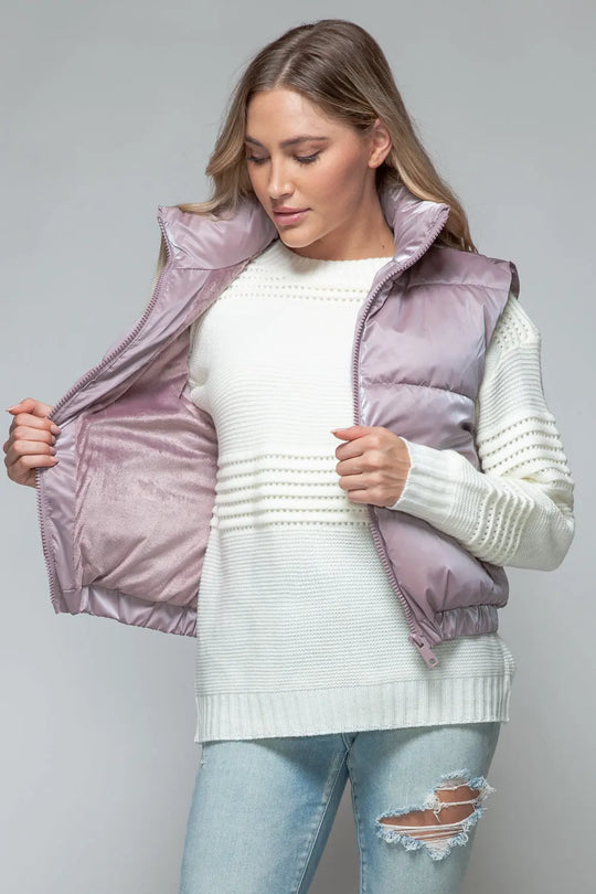 Fine Fur Lined Quilted Vest Trendsi