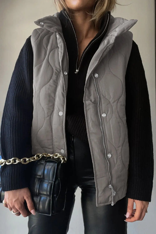 Zip Up Vest Trendsi