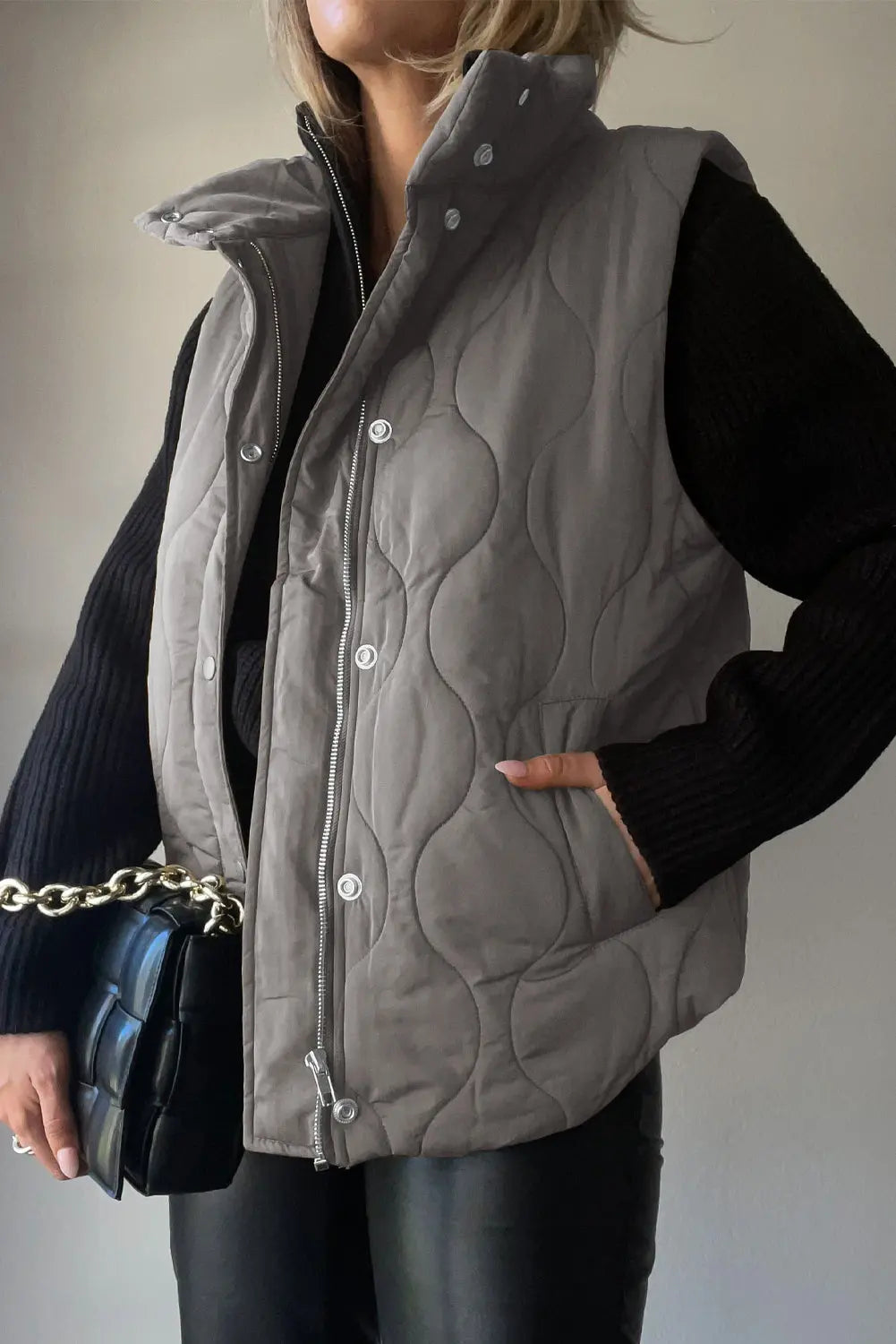 Zip Up Vest Trendsi