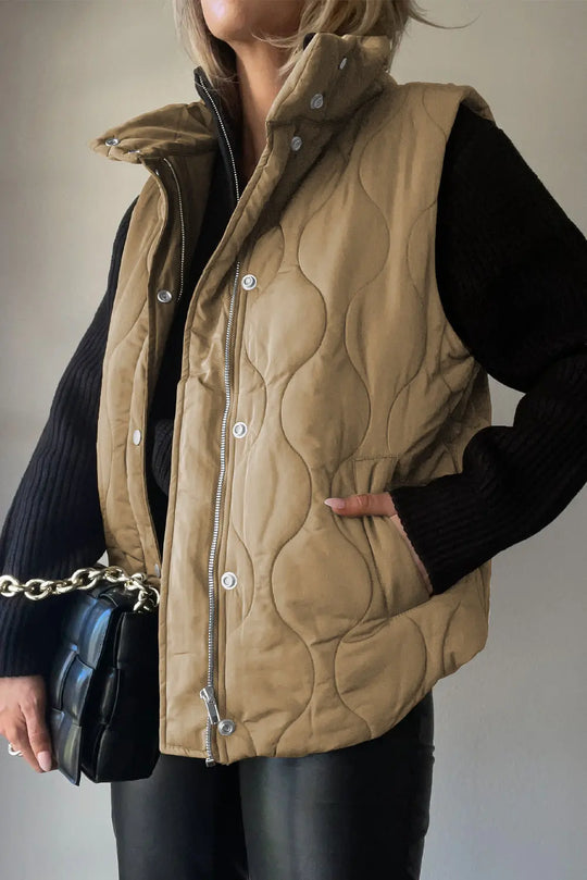 Zip Up Vest Trendsi