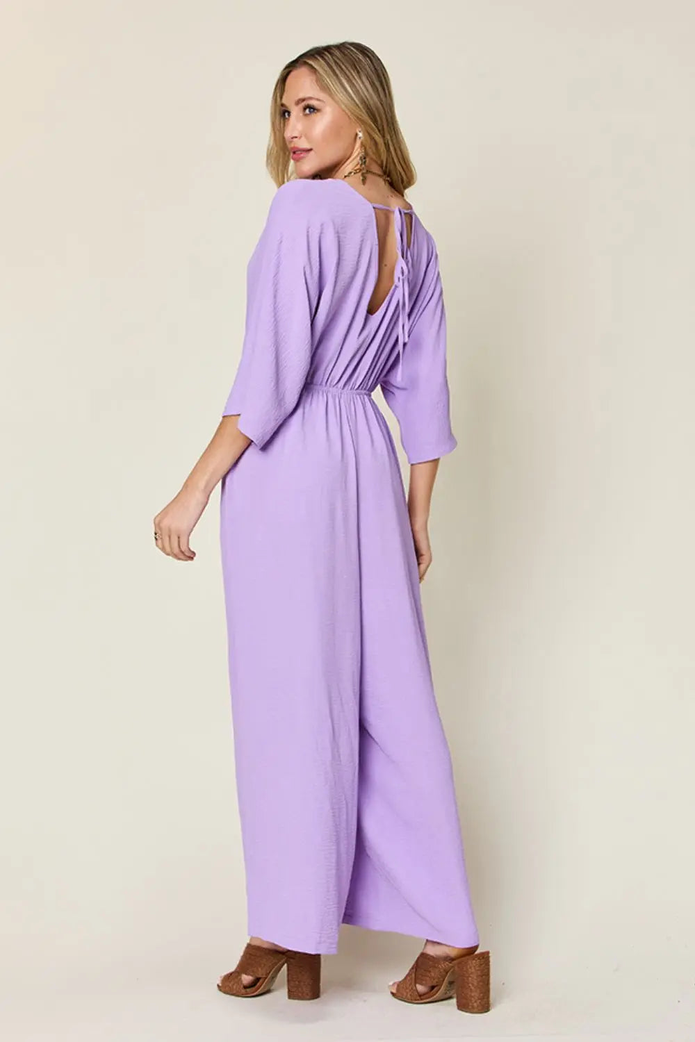 Double Take - Full Size - Surplice Wide Leg - Jumpsuit with Pockets - Pfresh