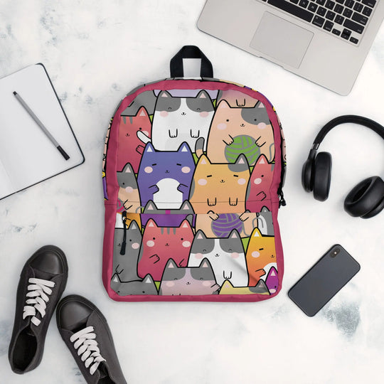 "Radiant Cats" - Minimalist Backpack for school and travel. - Pfresh