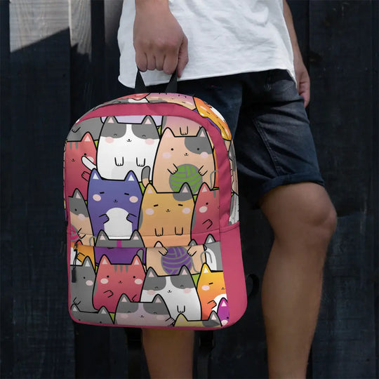 "Radiant Cats" - Minimalist Backpack for school and travel. - Pfresh