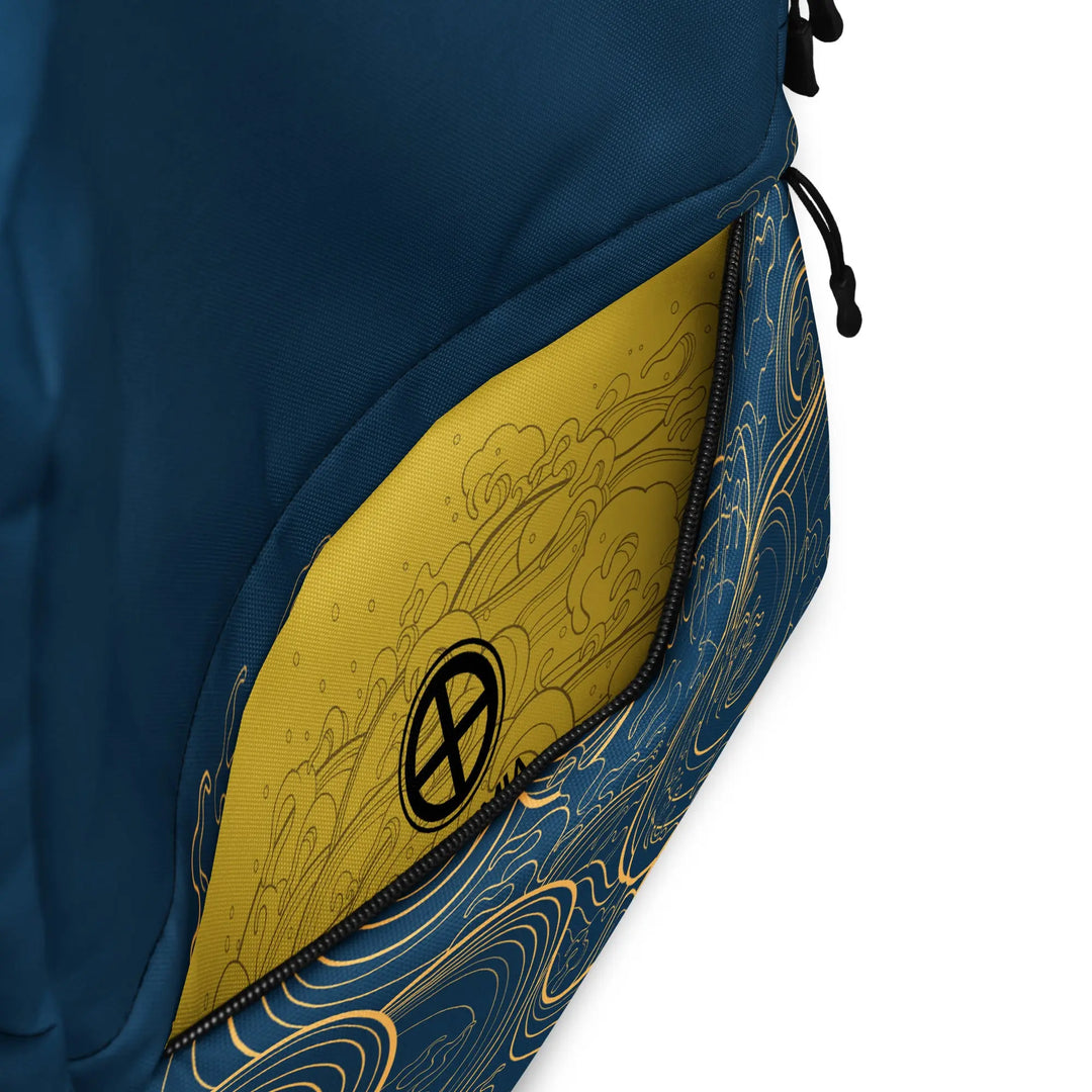 "Ocean One" - Golden Waves - Minimalist Backpack - Pfresh