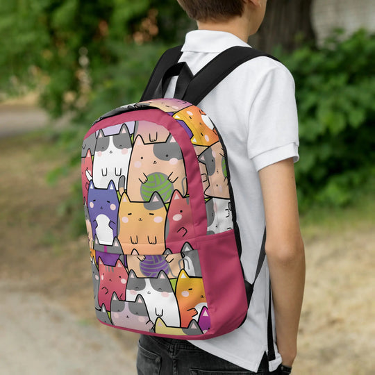 "Radiant Cats" - Minimalist Backpack for school and travel. - Pfresh