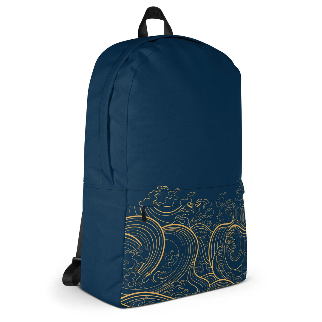 "Ocean One" - Golden Waves - Minimalist Backpack - Pfresh