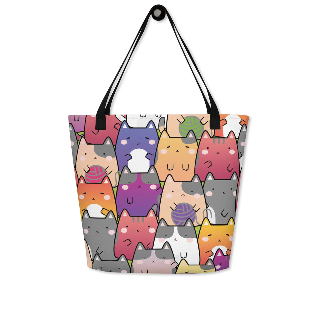 "Radiant Cats" - Large Tote Bag 16"x20" - Pfresh