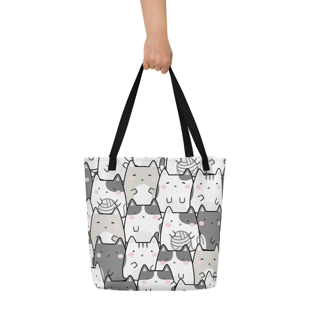 "Vanilla Licorice" Cats - Large Tote Bag 16"x20" - Pfresh