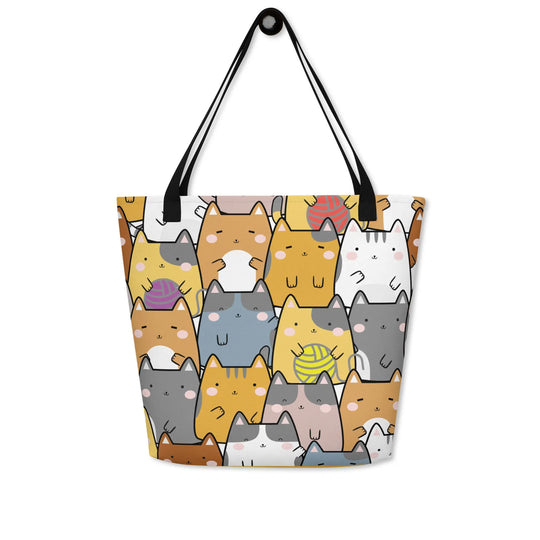 "Mixed Cats" - Large Tote Bag 16"x20" - Pfresh