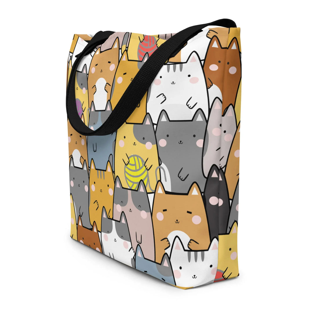 "Mixed Cats" - Large Tote Bag 16"x20" - Pfresh