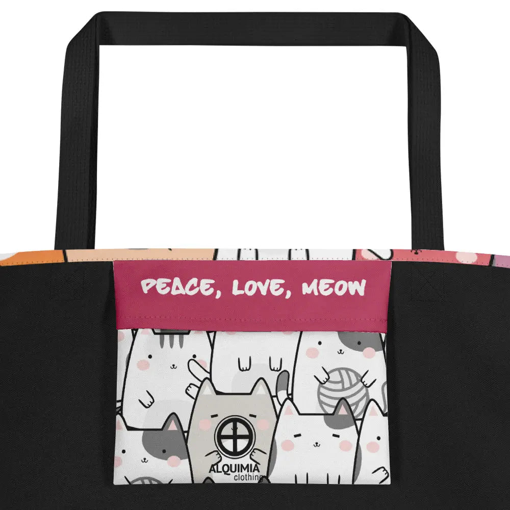 "Radiant Cats" - Large Tote Bag 16"x20" - Pfresh