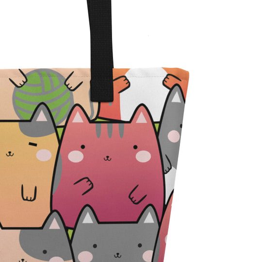 "Radiant Cats" - Large Tote Bag 16"x20" - Pfresh