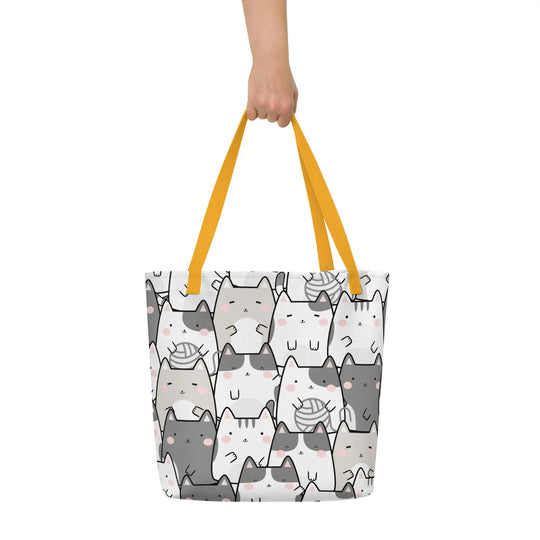 "Vanilla Licorice" Cats - Large Tote Bag 16"x20" - Pfresh