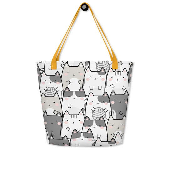 "Vanilla Licorice" Cats - Large Tote Bag 16"x20" - Pfresh