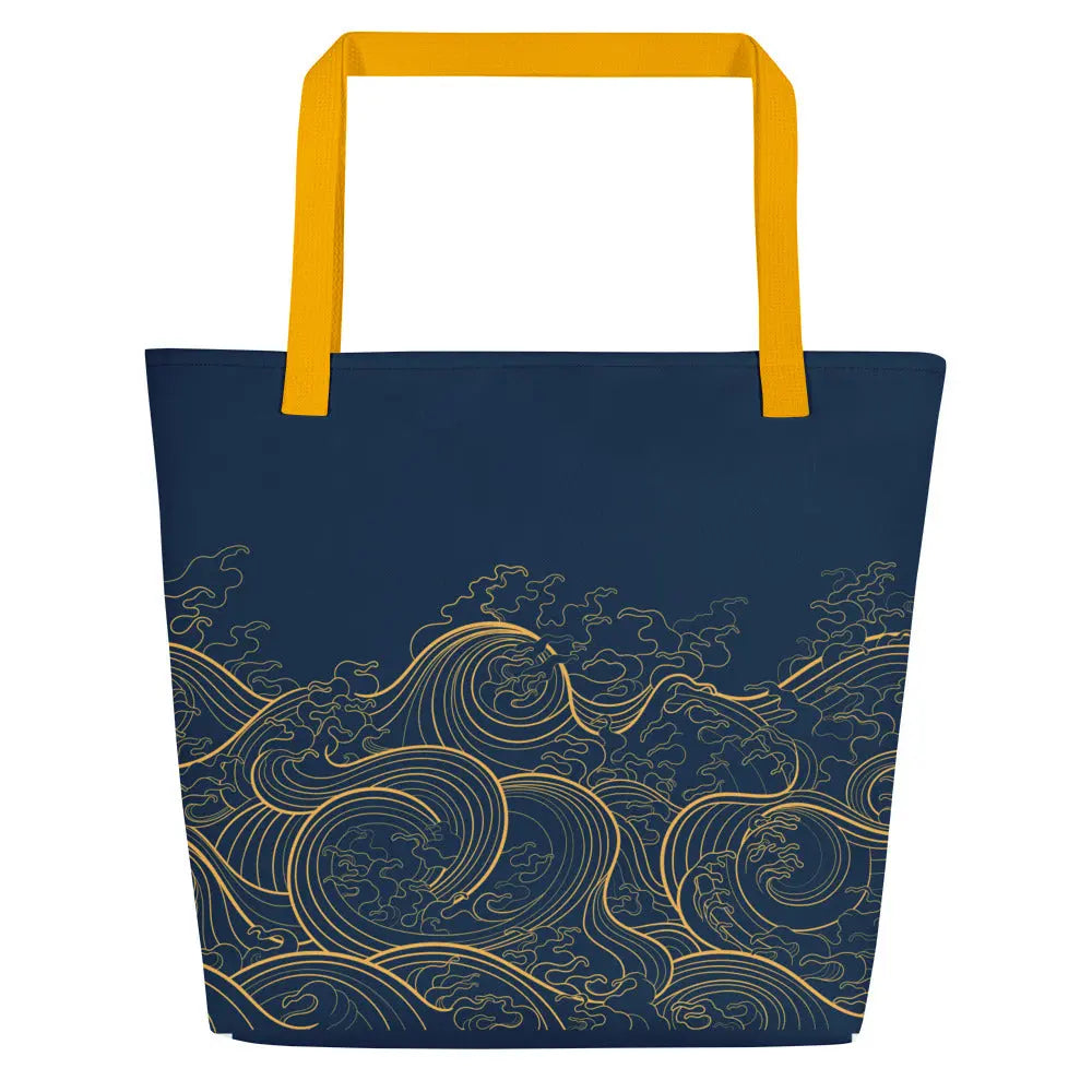 "Ocean One" Golden Waves - Large Tote Bag - 16" x 20" - Pfresh