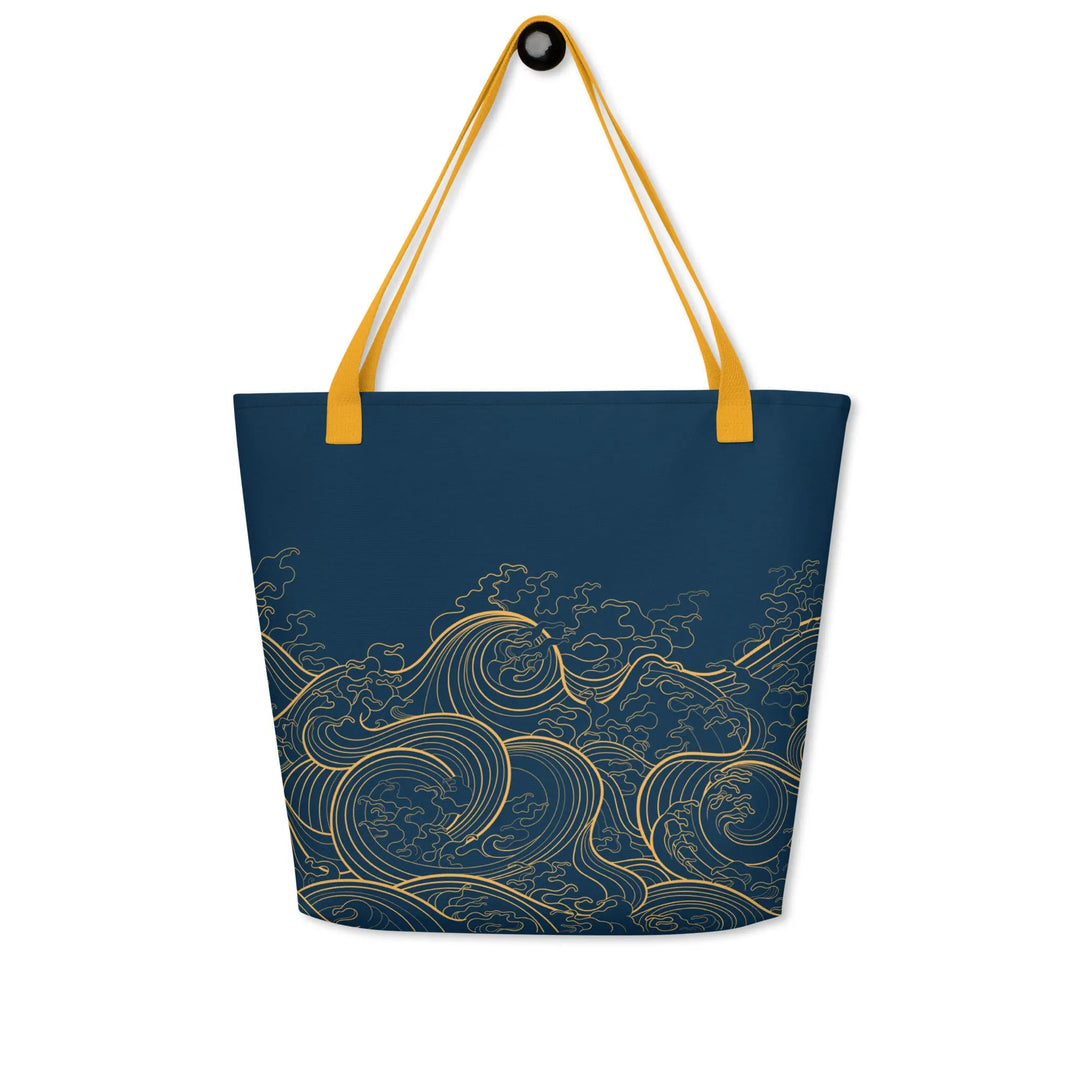 "Ocean One" Golden Waves - Large Tote Bag - 16" x 20" - Pfresh