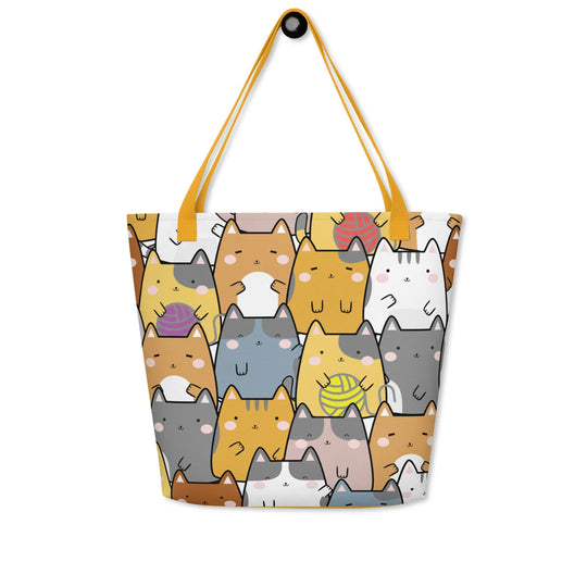 "Mixed Cats" - Large Tote Bag 16"x20" - Pfresh