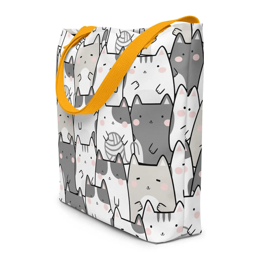 "Vanilla Licorice" Cats - Large Tote Bag 16"x20" - Pfresh