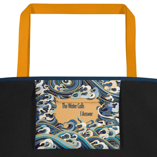 "Ocean One" Golden Waves - Large Tote Bag - 16" x 20" - Pfresh