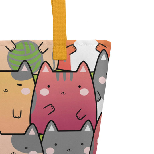 "Radiant Cats" - Large Tote Bag 16"x20" - Pfresh