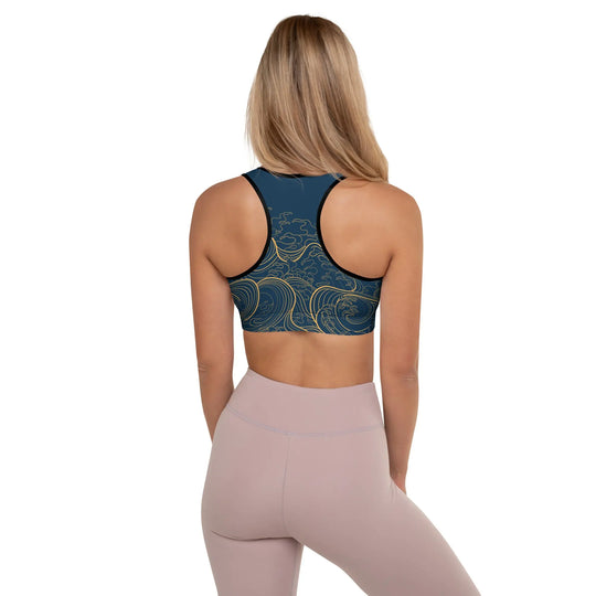 "Ocean One" Golden Waves - Padded Sports Bra - Pfresh