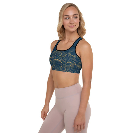 "Ocean One" Golden Waves - Padded Sports Bra - Pfresh