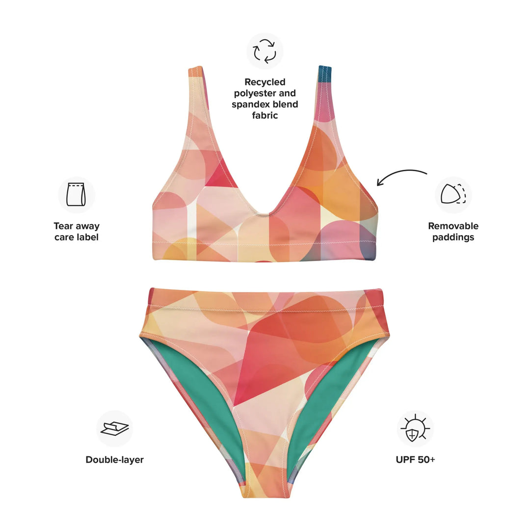 "Mod Dance" - Recycled high-waisted bikini - Pfresh