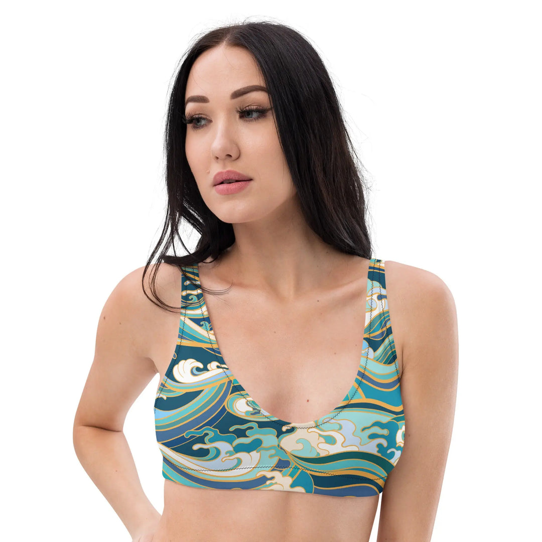 "Ocean One" - Crashing Waves - padded bikini top - Pfresh