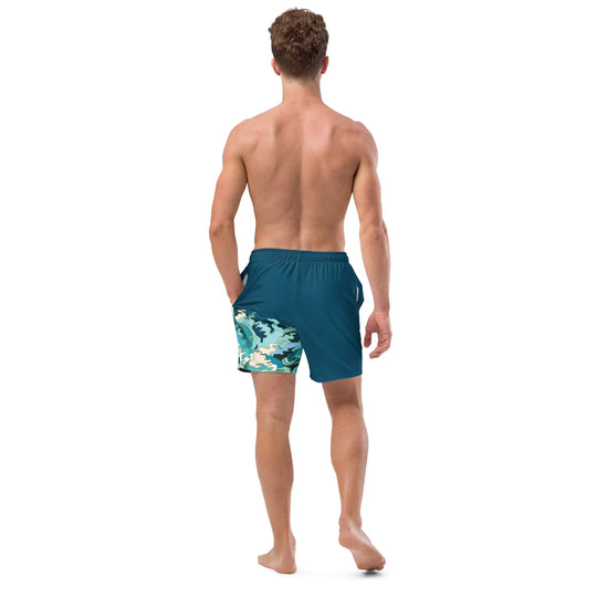 "Ocean One" Crashing Waves pattern - Men's Swim Trunks - Pfresh