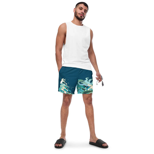 "Ocean One" Crashing Waves pattern - Men's Swim Trunks - Pfresh