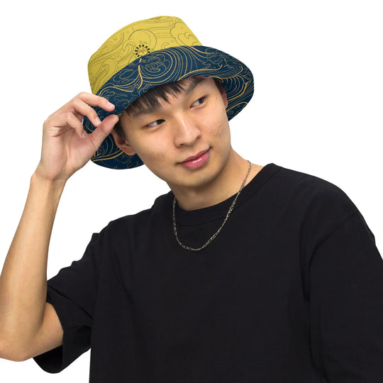 "Ocean One" - Golden Waves - reversible Bucket Hat - Pfresh