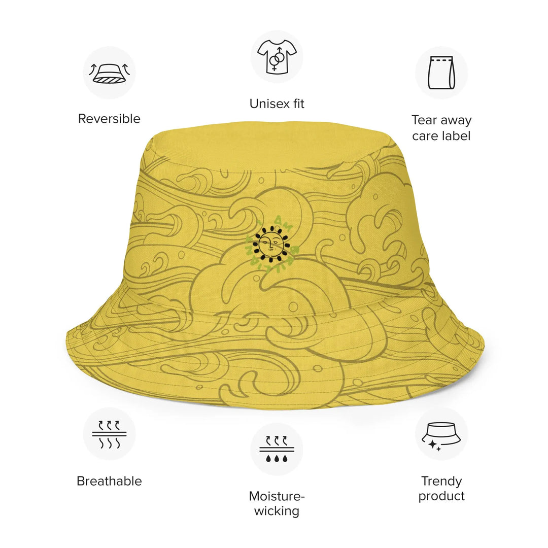 "Ocean One" - Golden Waves - reversible Bucket Hat - Pfresh