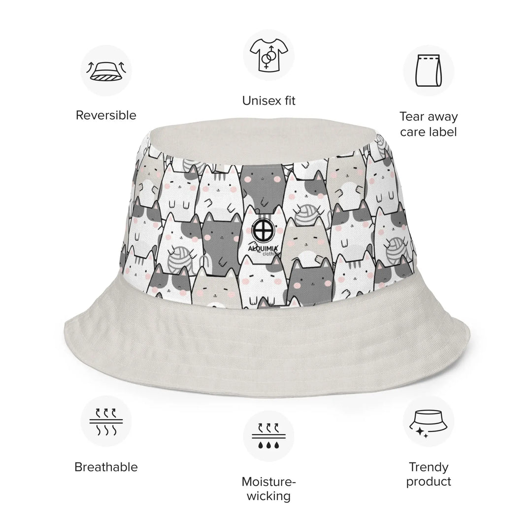 "Mixed Cats" - reversible Bucket Hat - Pfresh