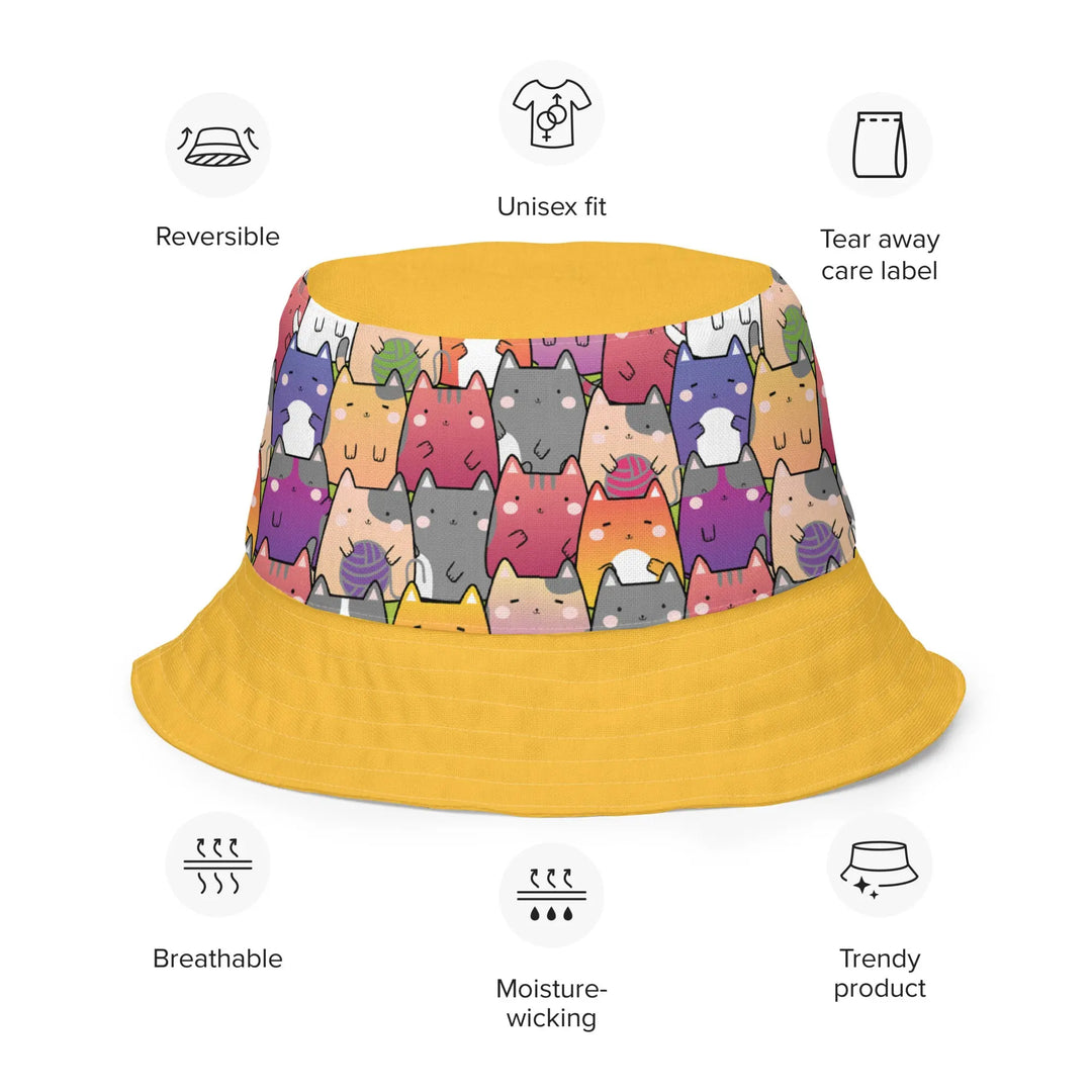 "Radiant Cats" - reversible Bucket Hat - Pfresh