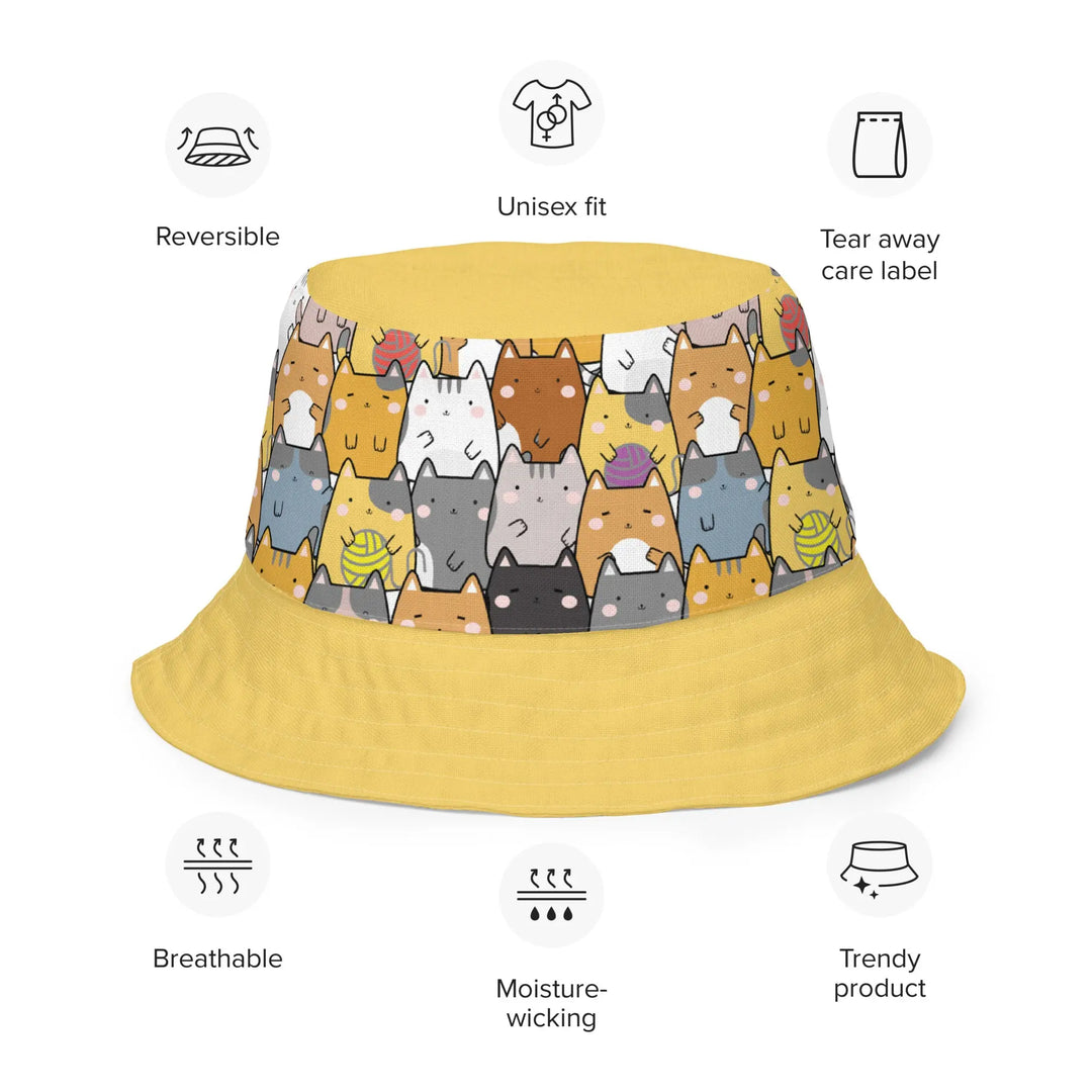 "Mixed Cats" - reversible Bucket Hat - Pfresh