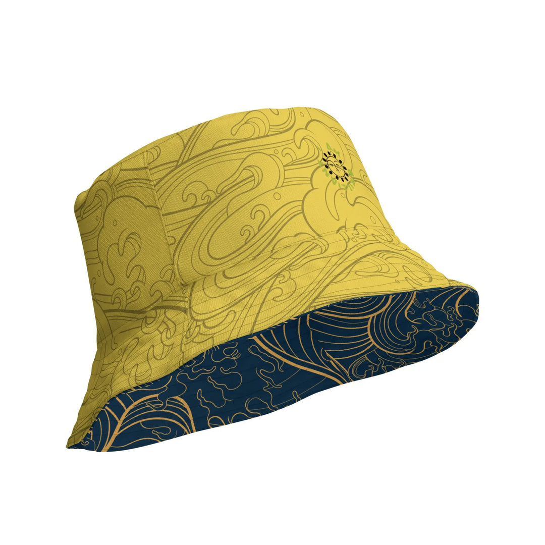 "Ocean One" - Golden Waves - reversible Bucket Hat - Pfresh