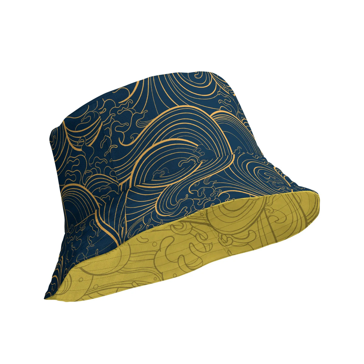 "Ocean One" - Golden Waves - reversible Bucket Hat - Pfresh